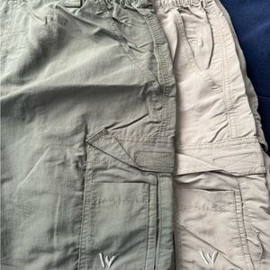 White Sierra Green & Khaki Shorts